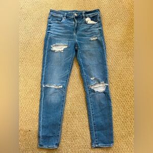 Blue Distressed Women Jeans